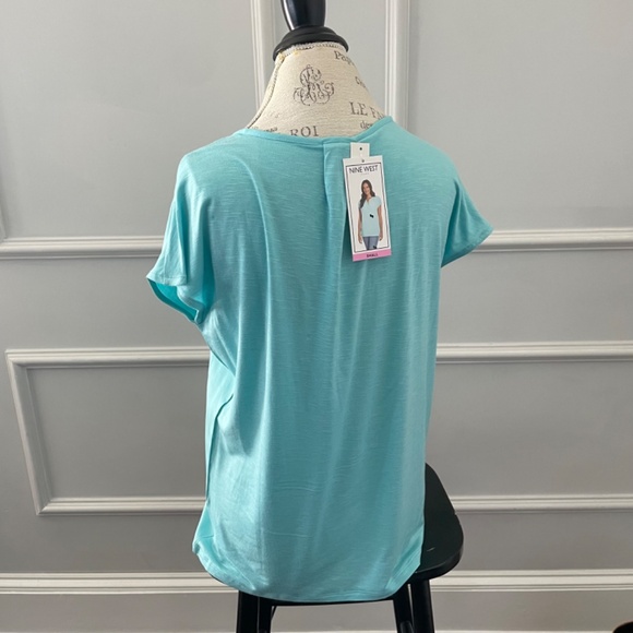 Nine West super soft viscose blue blouse shirt top - Picture 7 of 7